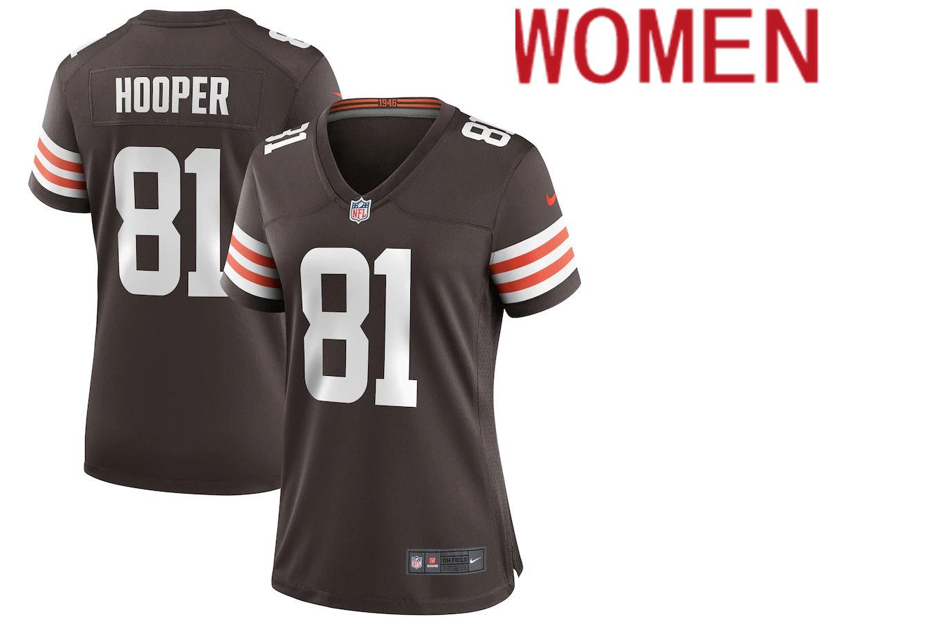 Women Cleveland Browns #81 Austin Hooper Nike Brown Game NFL Jersey